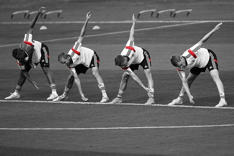 Germany Players Stretching dynamic stretching