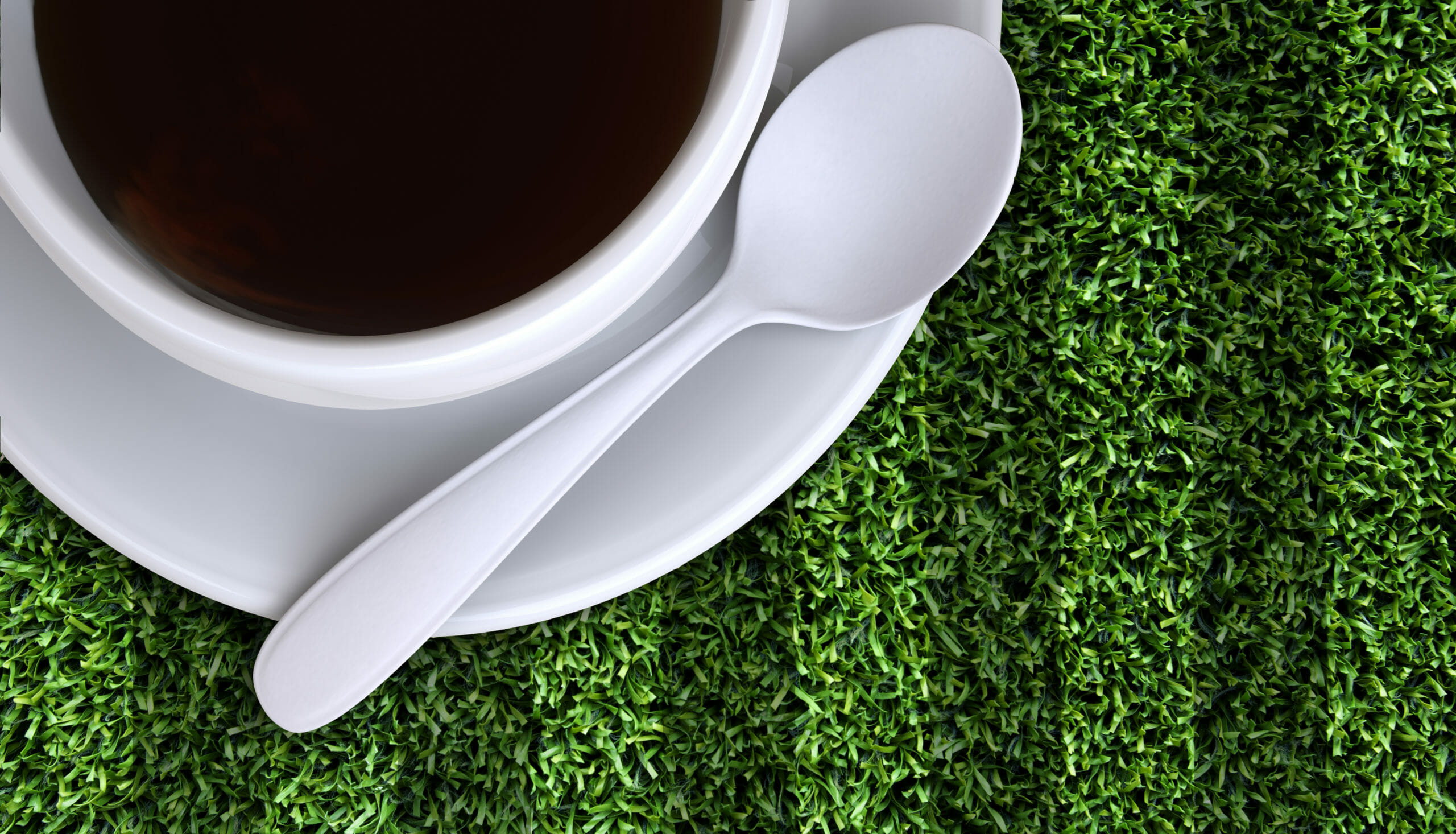 coffee with grass background